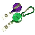 Round Retractable Badge Reel with Carabiner